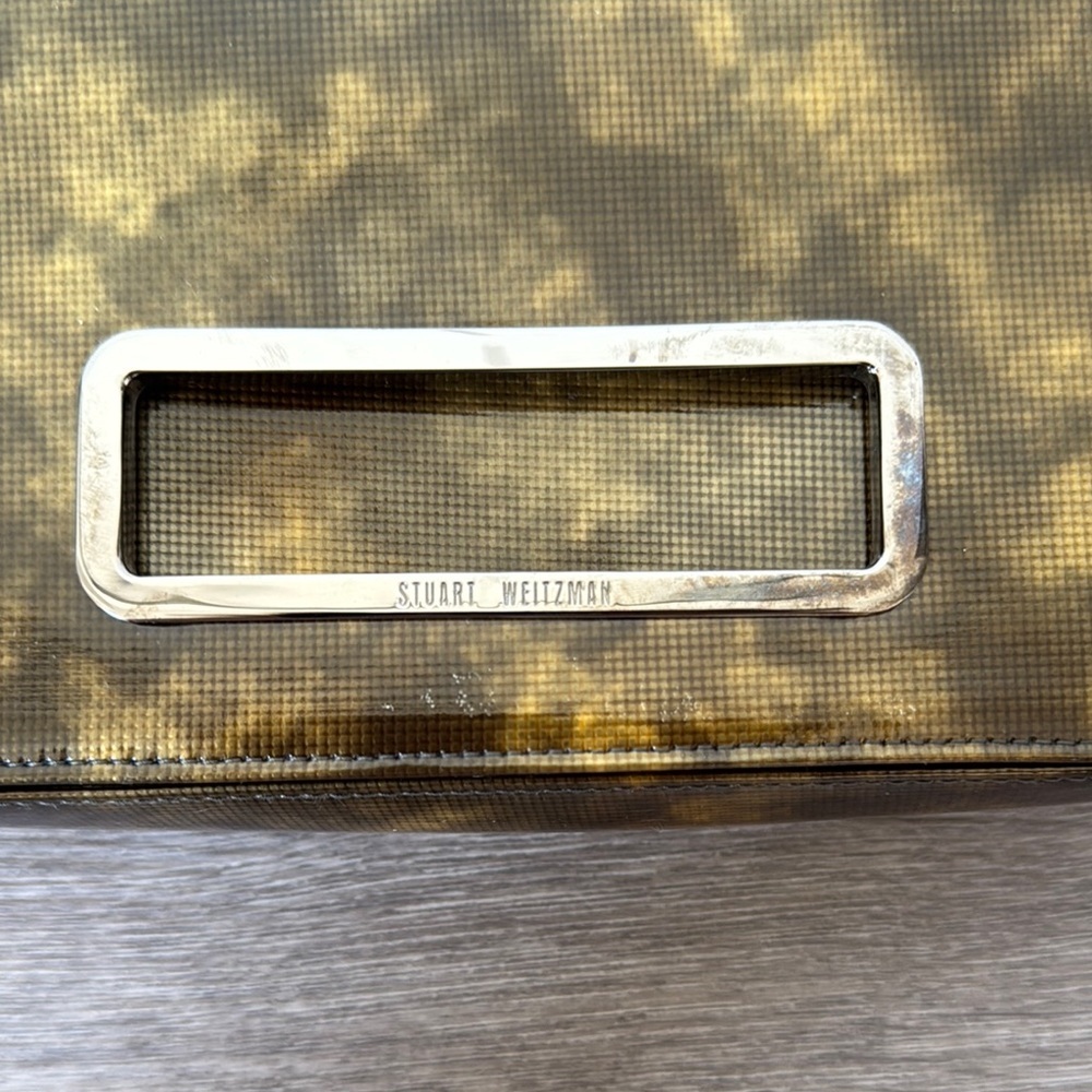 Stuart Weitzman 90s/Y2K Patent Brown and Gold Shoulder Bag - Picture 3 of 13